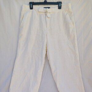 American Living White Linen Capri Pants (14)